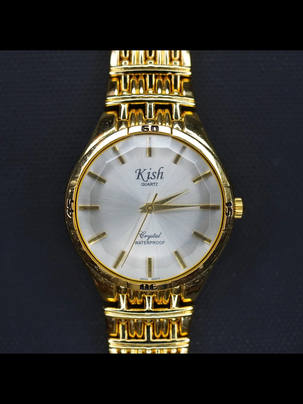Kish KHT809 Quartz Gold-Tone Silver Dial Analog Wristwatch Japan Mov't
